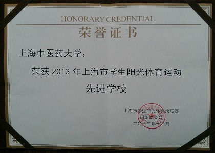 我校被评为2013年上海市学生阳光体育运动先进学校